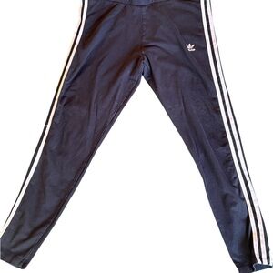Adidas Kids black Joggers with White Stripes